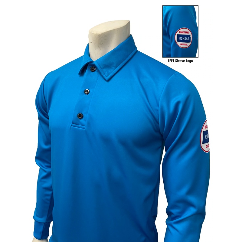 Kansas Logo Men’s Long Sleeve Blue Volleyball Shirt