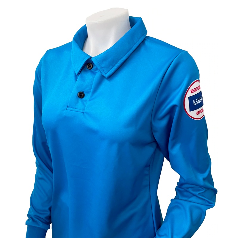 Kansas Logo Women’s Long Sleeve Blue Volleyball Shirt