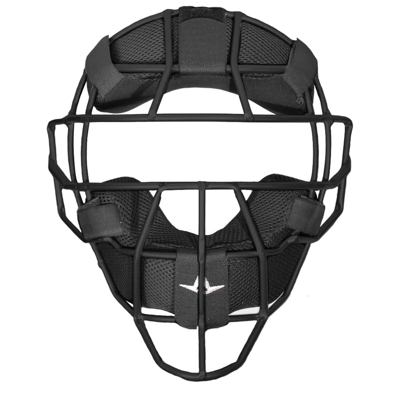 All Star S7 Steel Umpire Mask with LUC Pads Black Frame