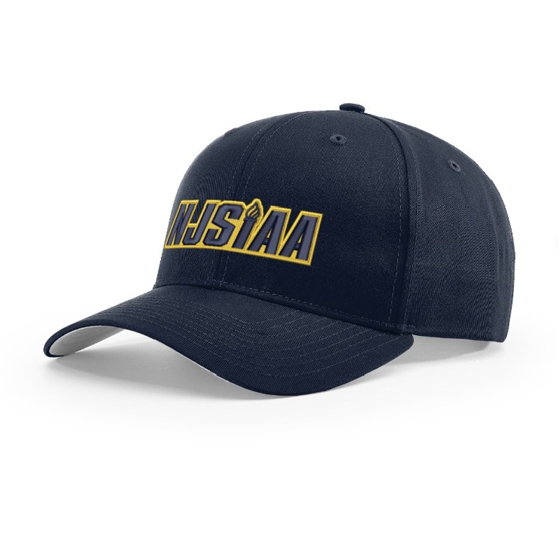 NJSIAA Logo Navy Umpire Hats|Flex Fit S/M (7 – 7 3/8)|Flex Fit L/XL (7 3/8 – 8)|6 3/4|6 7/8|7|7 1/8|7 1/4|7 3/8|7 1/2|7 5/8|7 3/4|7 7/8|4-Stitch Plate|6-Stitch Combo|8-Stitch Base