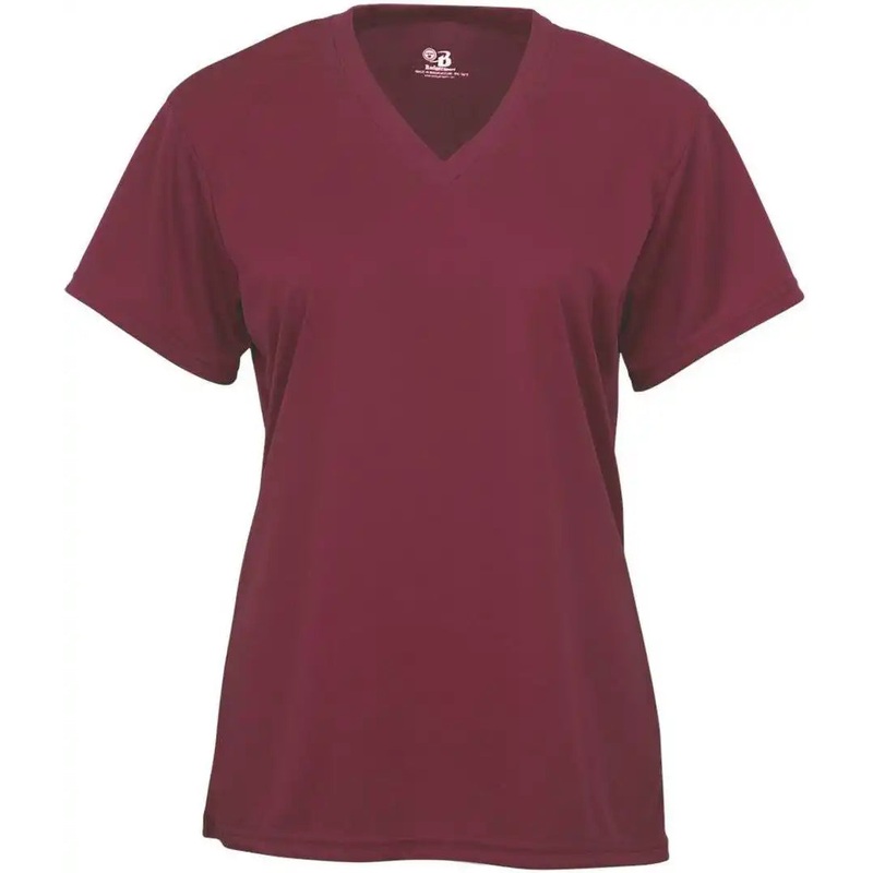 Badger Sport 4162 B-Core Ladies S/S V-Neck Tee – Cardinal
