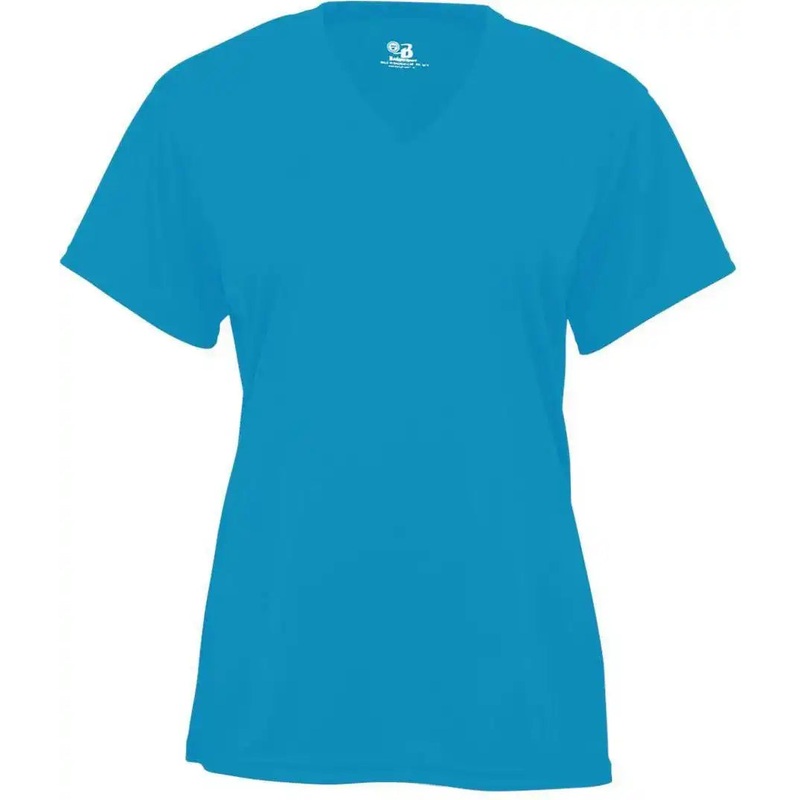 Badger Sport 4162 B-Core Ladies S/S V-Neck Tee – Electric Blue