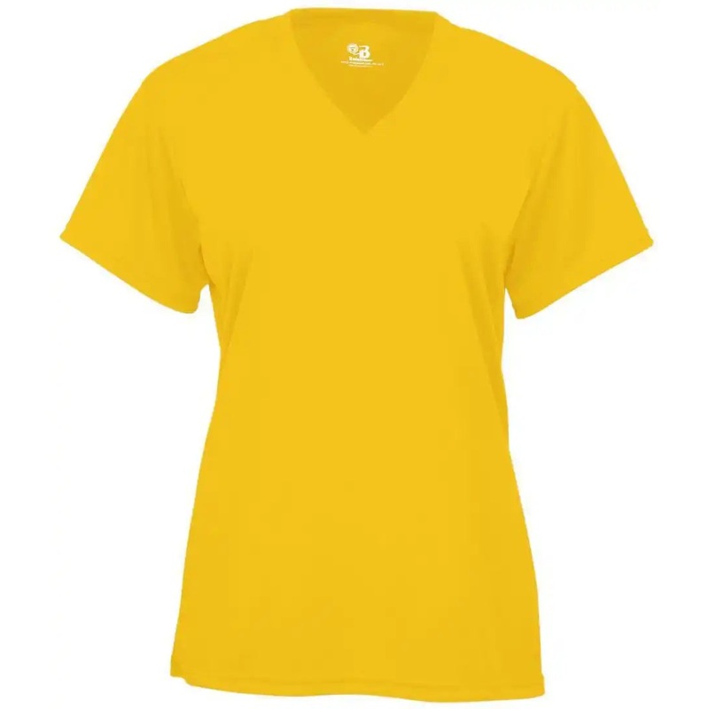 Badger Sport 4162 B-Core Ladies S/S V-Neck Tee – Gold
