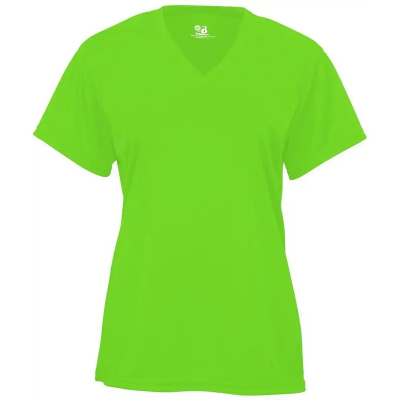 Badger Sport 4162 B-Core Ladies S/S V-Neck Tee – Lime