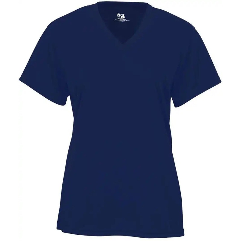 Badger Sport 4162 B-Core Ladies S/S V-Neck Tee – Navy