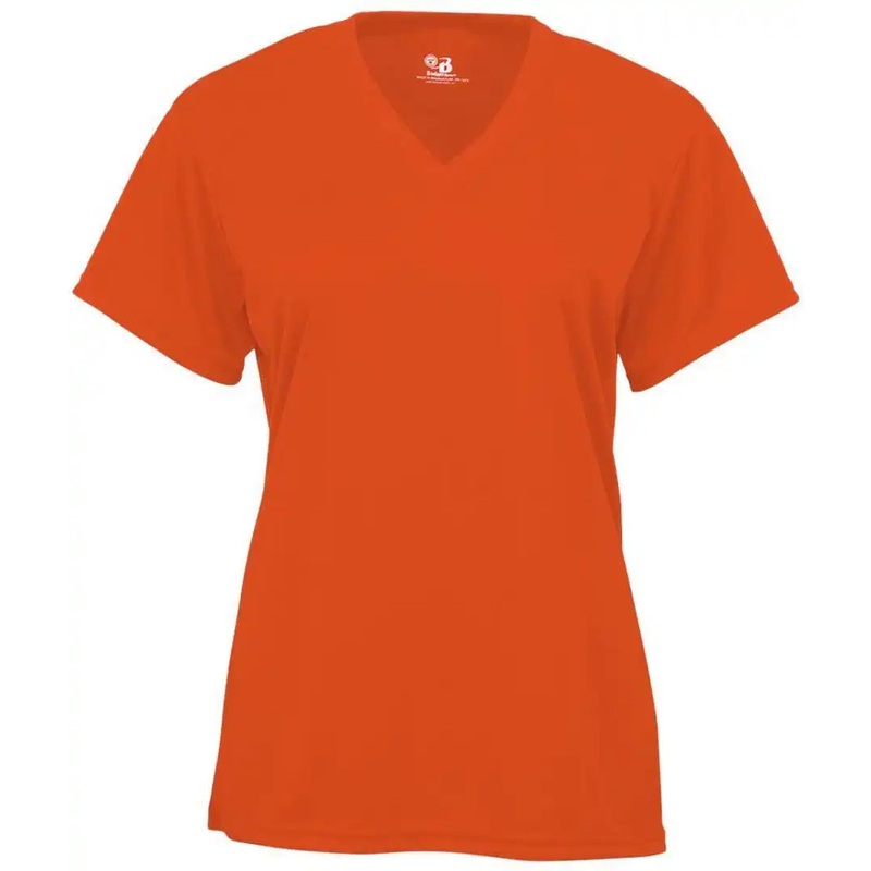 Badger Sport 4162 B-Core Ladies S/S V-Neck Tee – Orange
