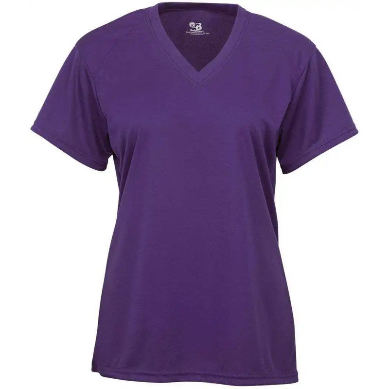 Badger Sport 4162 B-Core Ladies S/S V-Neck Tee – Purple
