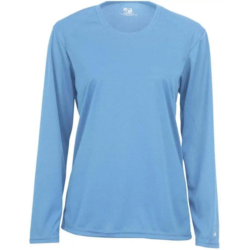 Badger Sport 4164 Ladies B-Core Long Sleeve Tee – Columbia Blue