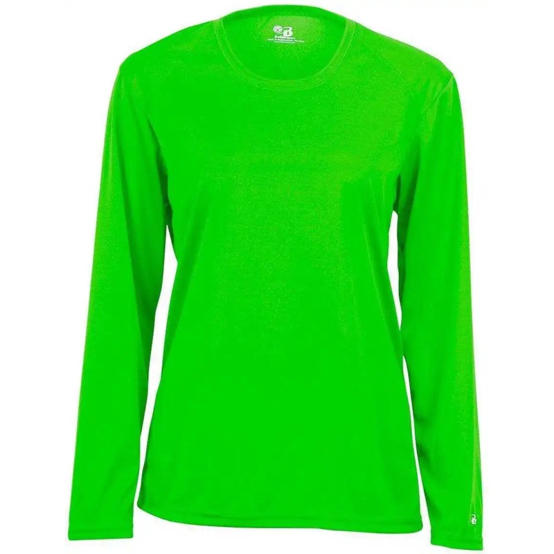 Badger Sport 4164 Ladies B-Core Long Sleeve Tee – Lime