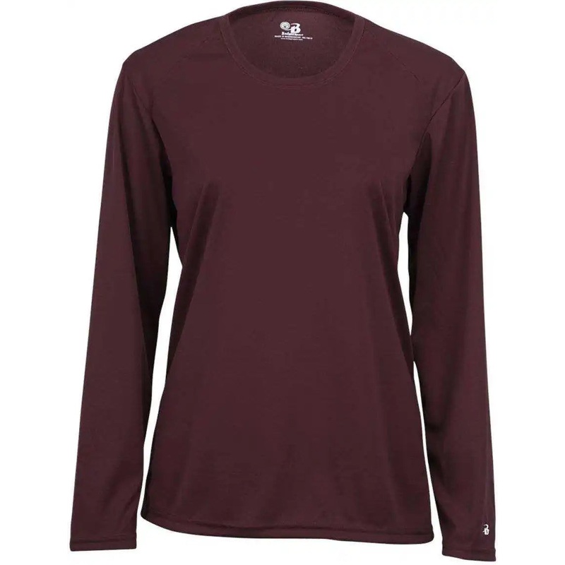 Badger Sport 4164 Ladies B-Core Long Sleeve Tee – Maroon