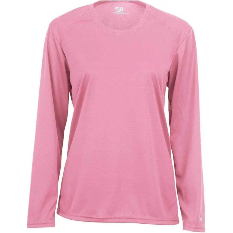 Badger Sport 4164 Ladies B-Core Long Sleeve Tee – Pink