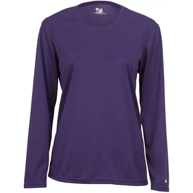 Badger Sport 4164 Ladies B-Core Long Sleeve Tee – Purple