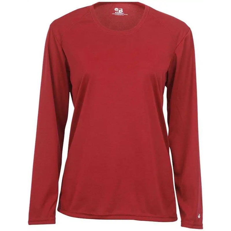 Badger Sport 4164 Ladies B-Core Long Sleeve Tee – Red