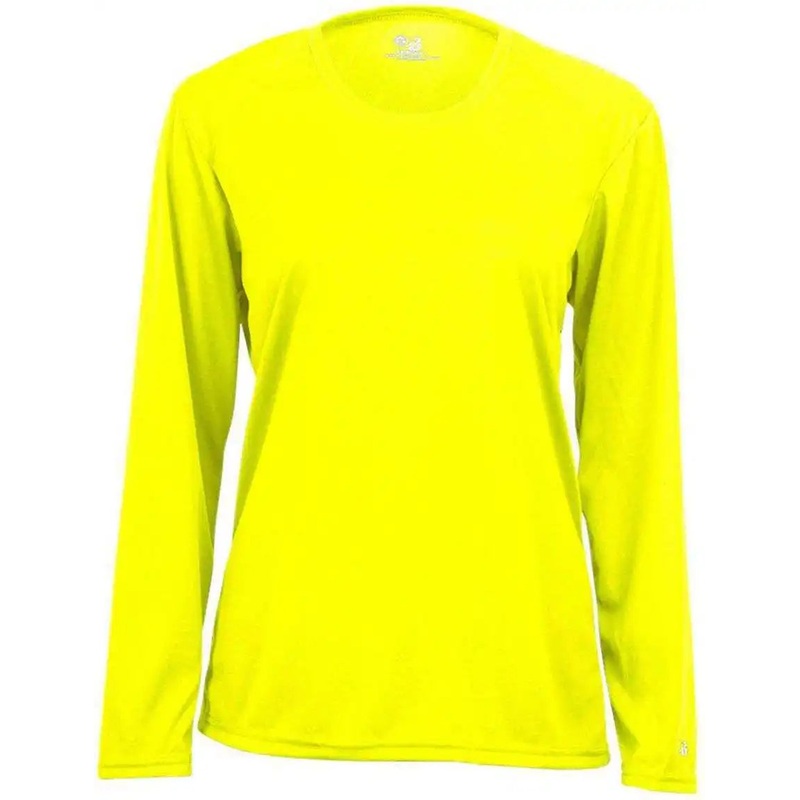 Badger Sport 4164 Ladies B-Core Long Sleeve Tee – Safety Yellow Green