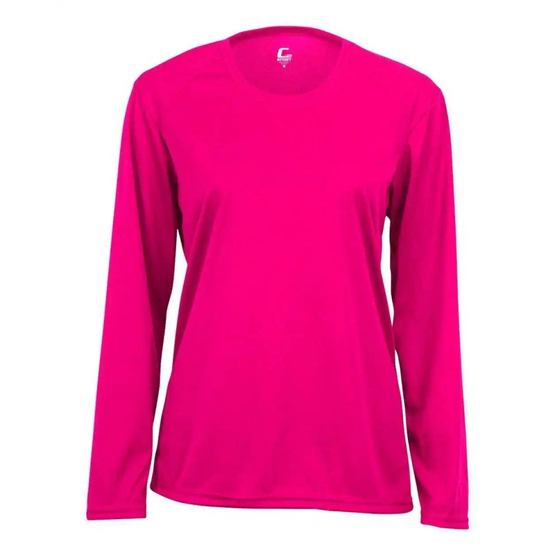 C2 Sport 5604 Long Sleeve Ladies Tee – Hot Pink