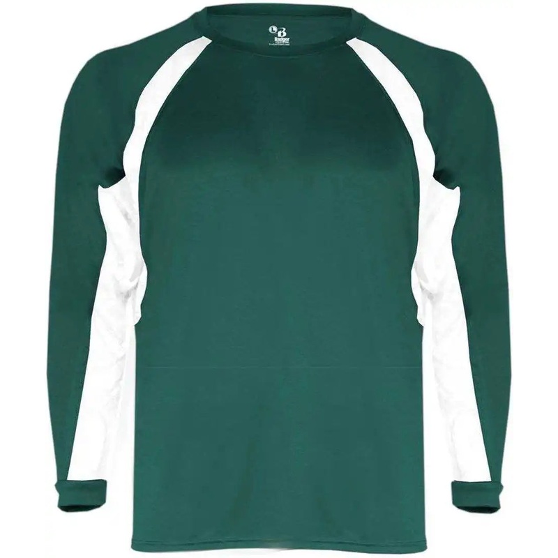 Badger Sport 4154 Hook Long Sleeve Tee – Forest White