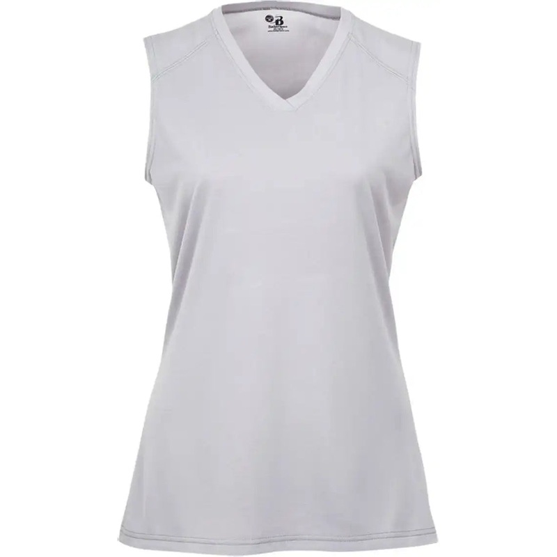Badger Sport 4163 Ladies B-Core Sleeveless Tee – Light Gray