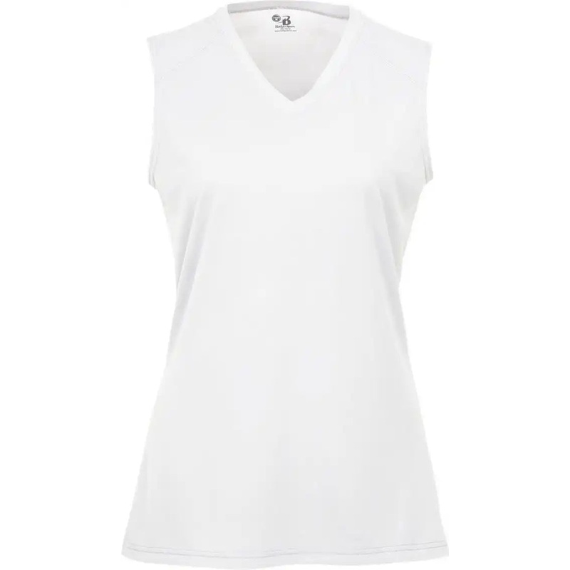 Badger Sport 4163 Ladies B-Core Sleeveless Tee – White