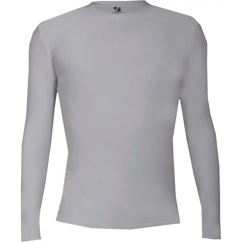 Badger Sport 4605 Pro-Compression Long Sleeve Crew – Light Gray