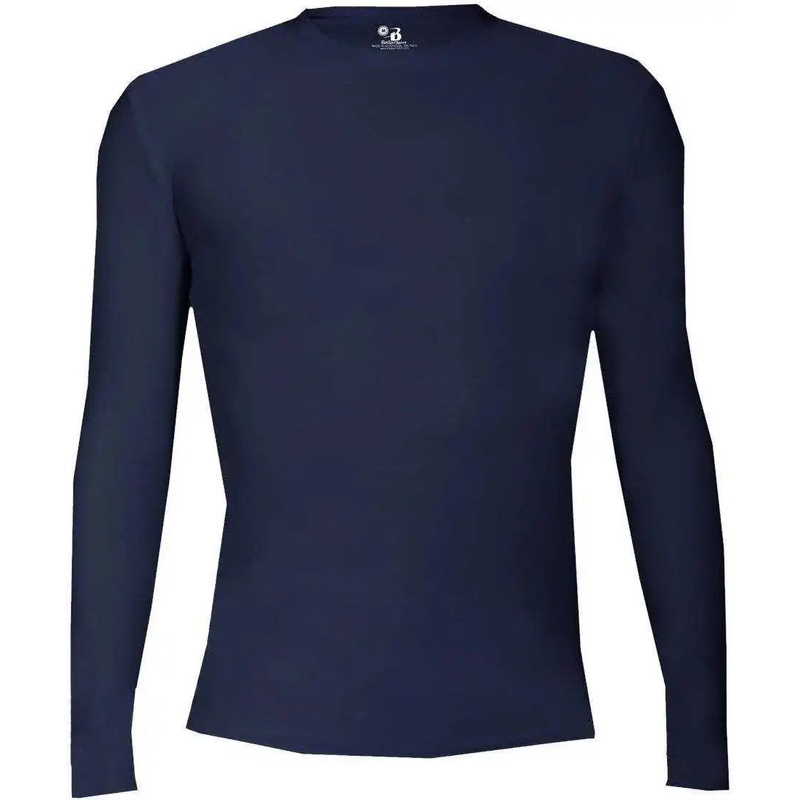 Badger Sport 4605 Pro-Compression Long Sleeve Crew – Navy