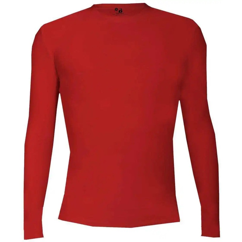 Badger Sport 4605 Pro-Compression Long Sleeve Crew – Red