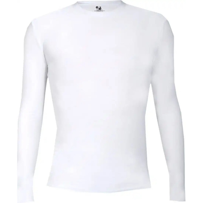 Badger Sport 4605 Pro-Compression Long Sleeve Crew – White