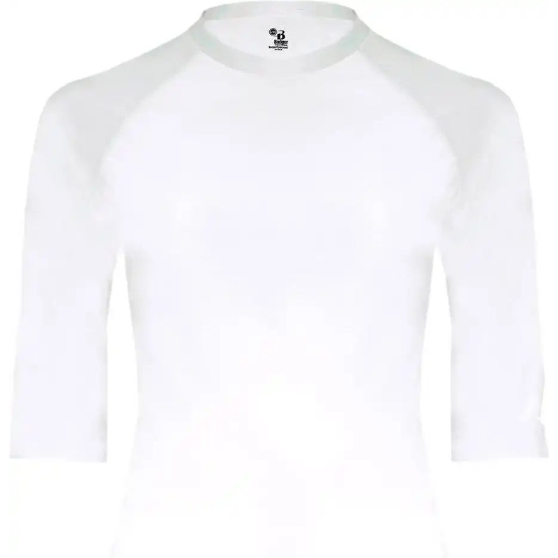 Badger Sport 4627 Pro-Comprssion Half Sleeve Crew – White