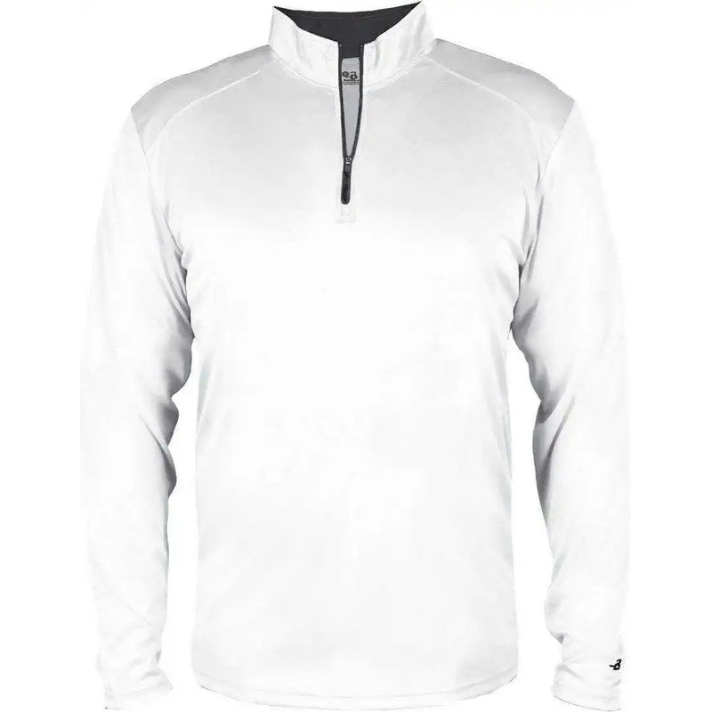 Badger Sport 2102 B-core Youth 1/4 Zip – White Graphite