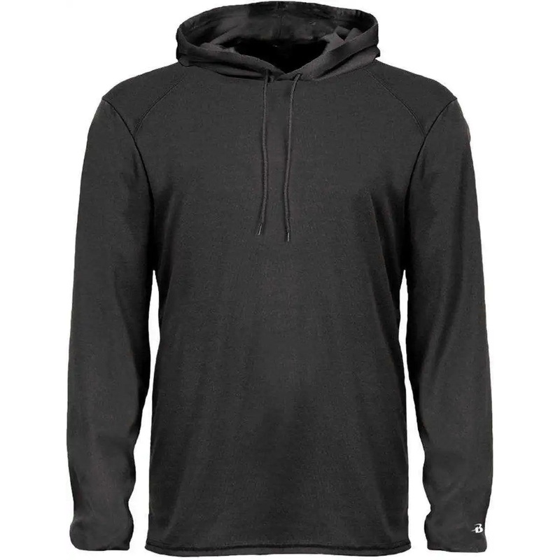 Badger Sport 2105 B-Core Long Sleeve Youth Hoodie Tee – Black