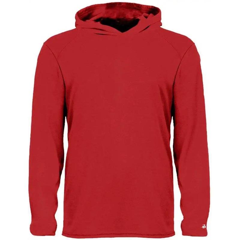 Badger Sport 2105 B-Core Long Sleeve Youth Hoodie Tee – Red