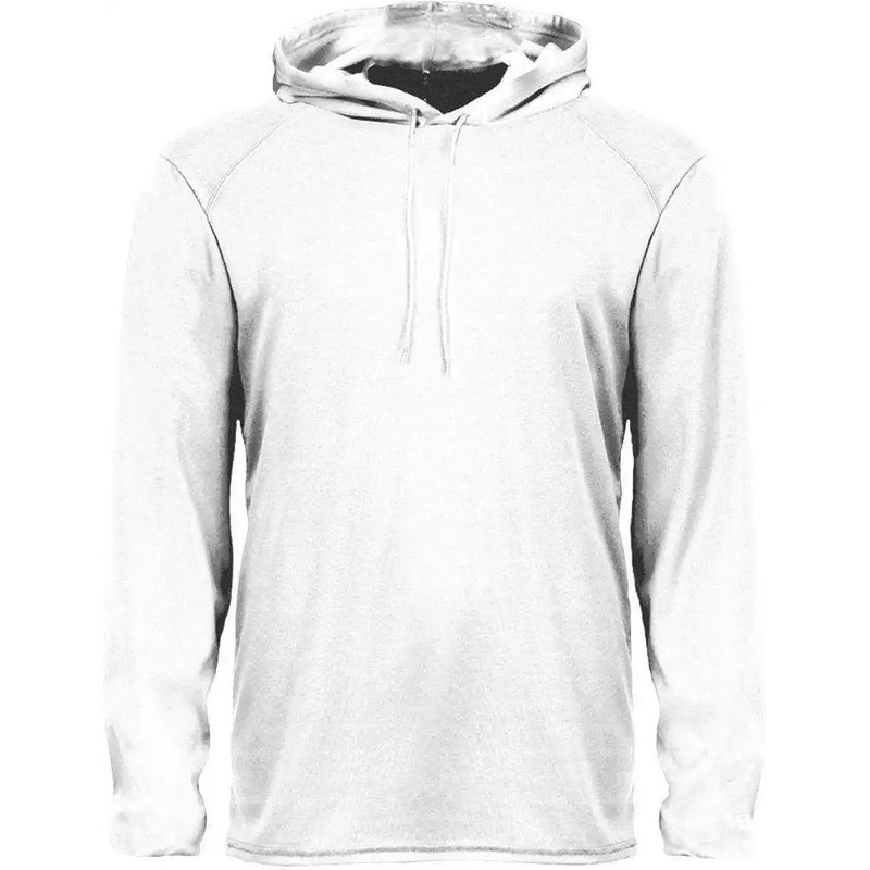 Badger Sport 2105 B-Core Long Sleeve Youth Hoodie Tee – White