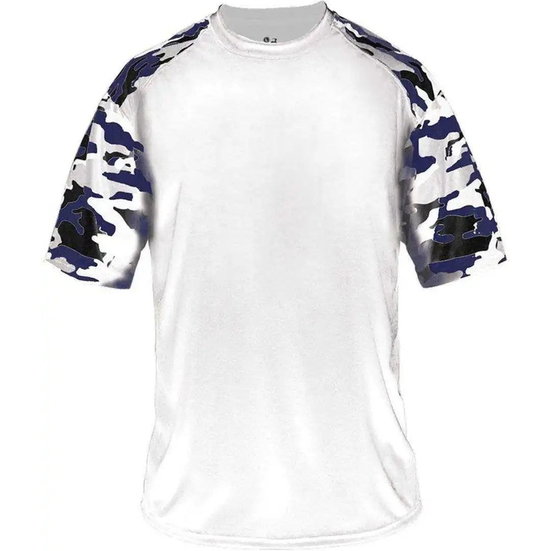 Badger Sport 2141 Camo Sport Youth Tee – White Navy Camo