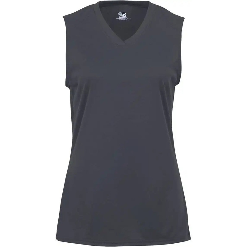 Badger Sport 2163 B-Core Girls Sleeveless Tee – Dark Gray