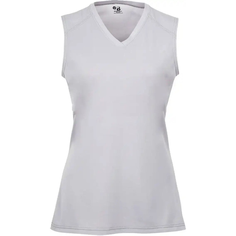 Badger Sport 2163 B-Core Girls Sleeveless Tee – Light Gray