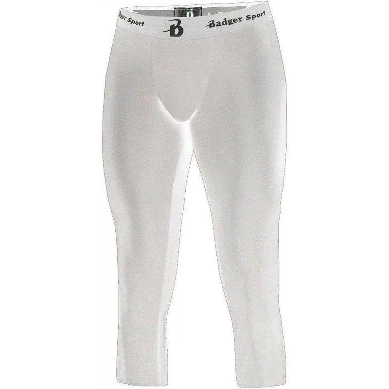 Badger Sport 2611 Calf Length Youth Compression Tight – White