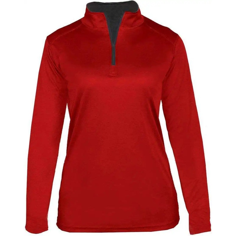 Badger Sport 4103 B-Core Ladies 1/4 Zip – Red Graphite