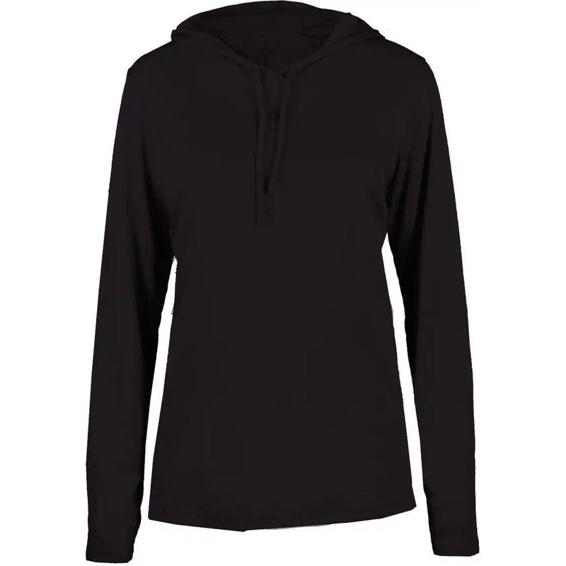 Badger Sport 4165 B-Core Long Sleeve Ladies Hoodie Tee – Black