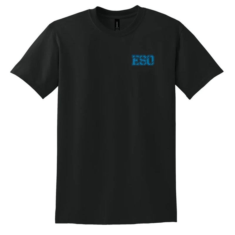 ESO Logo Dry Blend T-Shirt|Black|Small|Medium|Large|X-Large|XX-Large +$3.00|3X-Large +$3.00|4X-Large +$3.00