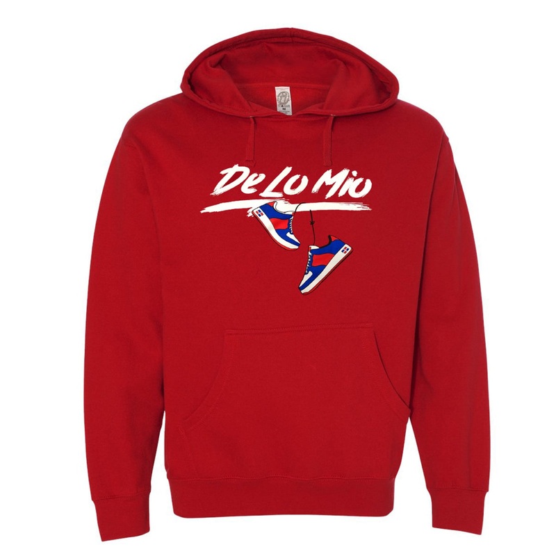 Dominican Phrase De lo mio printed Hoodie – Red