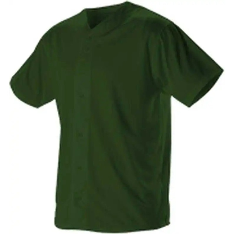 Alleson Athletic 52MBFJ Adult Full Button Lightweight Baseball Jersey – Forest