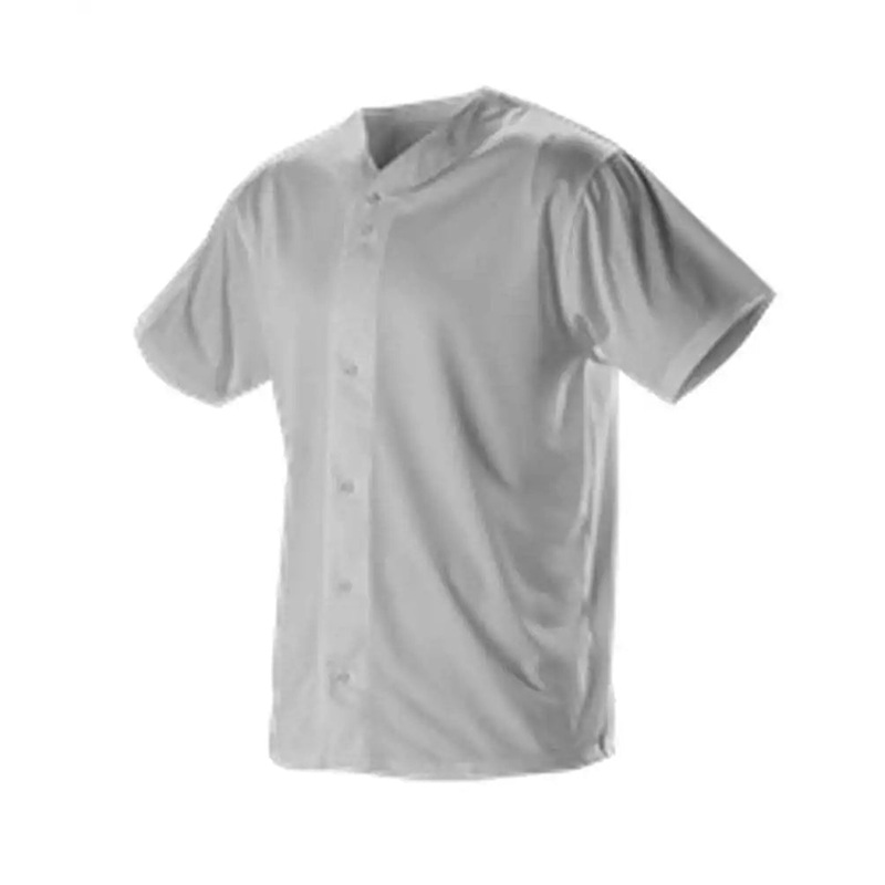 Alleson Athletic 52MBFJ Adult Full Button Lightweight Baseball Jersey – Gray