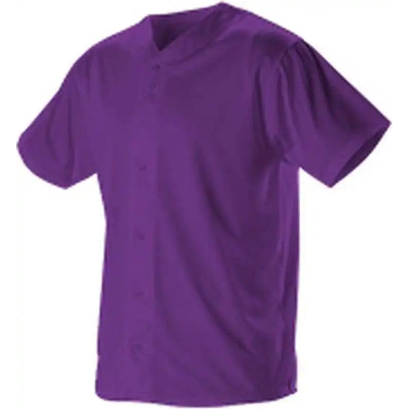 Alleson Athletic 52MBFJ Adult Full Button Lightweight Baseball Jersey – Purple