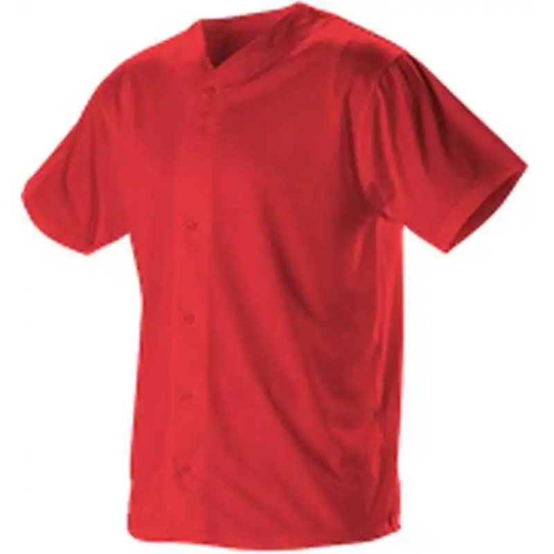 Alleson Athletic 52MBFJ Adult Full Button Lightweight Baseball Jersey – Scarlet