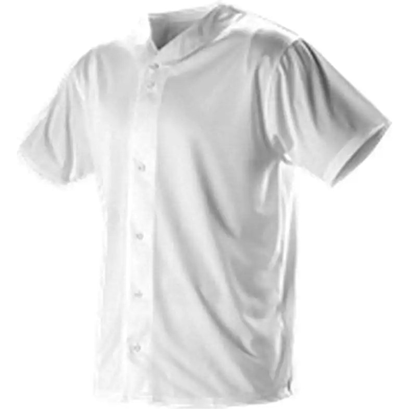 Alleson Athletic 52MBFJ Adult Full Button Lightweight Baseball Jersey – White