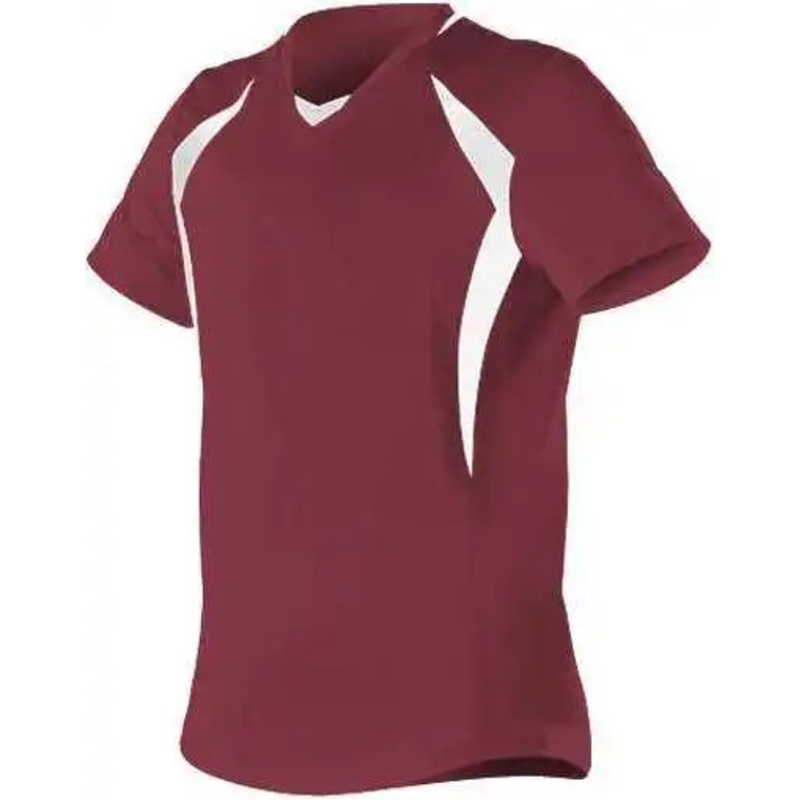 Alleson Athletic 552JG Girl’s Short Sleeve Fastpitch Jersey – Cardinal White
