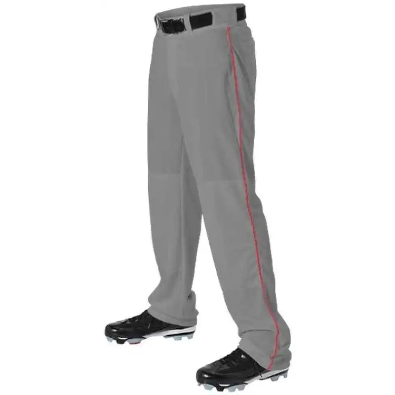 Alleson Athletic 605WLB Adult Baseball Pant with Braid – Charcoal Scarlet
