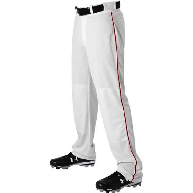 Alleson Athletic 605WLB Adult Baseball Pant with Braid – White Scarlet