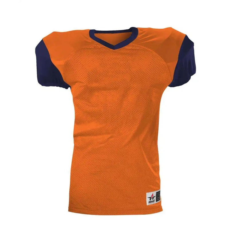 Alleson Athletic 751Y Youth Pro Game Football Jersey – Orange Navy