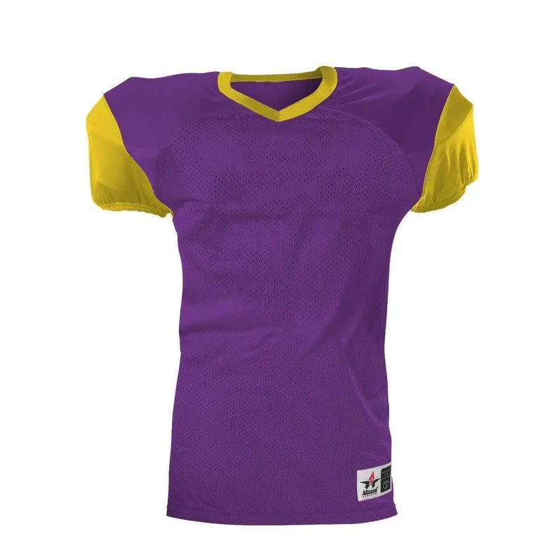 Alleson Athletic 751Y Youth Pro Game Football Jersey – Purple Gold