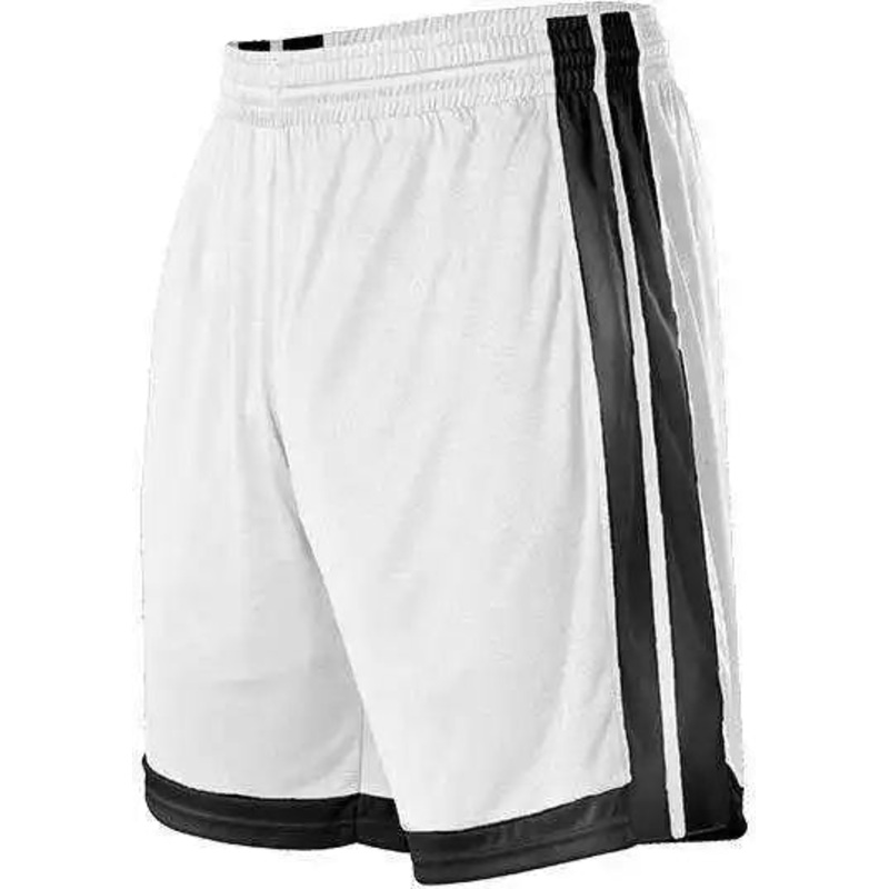 Alleson Athletic 538PY Youth Single Ply Basketball Short – White Black